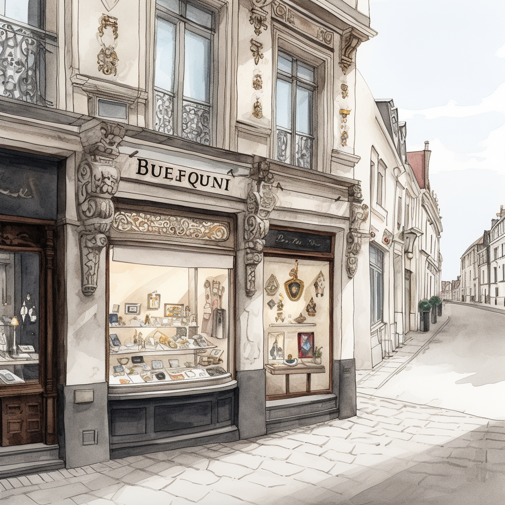 Illustration d'une bijouterie à Bruxelles