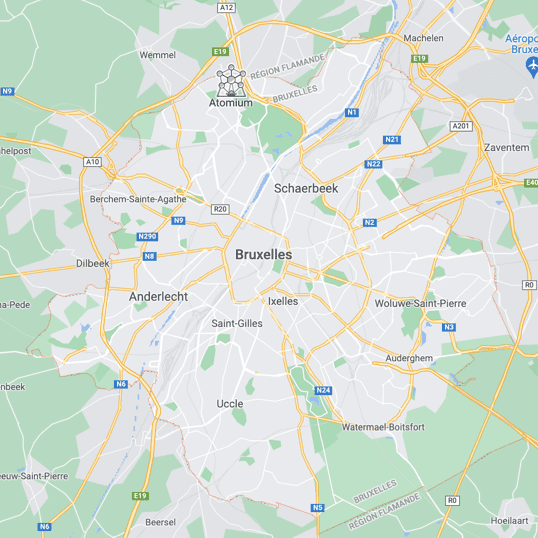 plan de la région bruxelloise